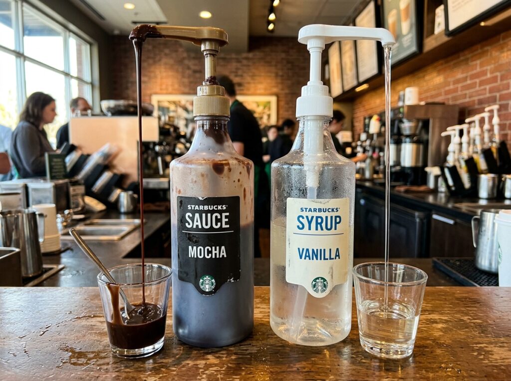 Starbucks Sauce vs Syrup Difference