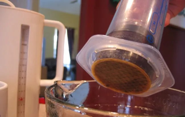 Finished AeroPress coffee